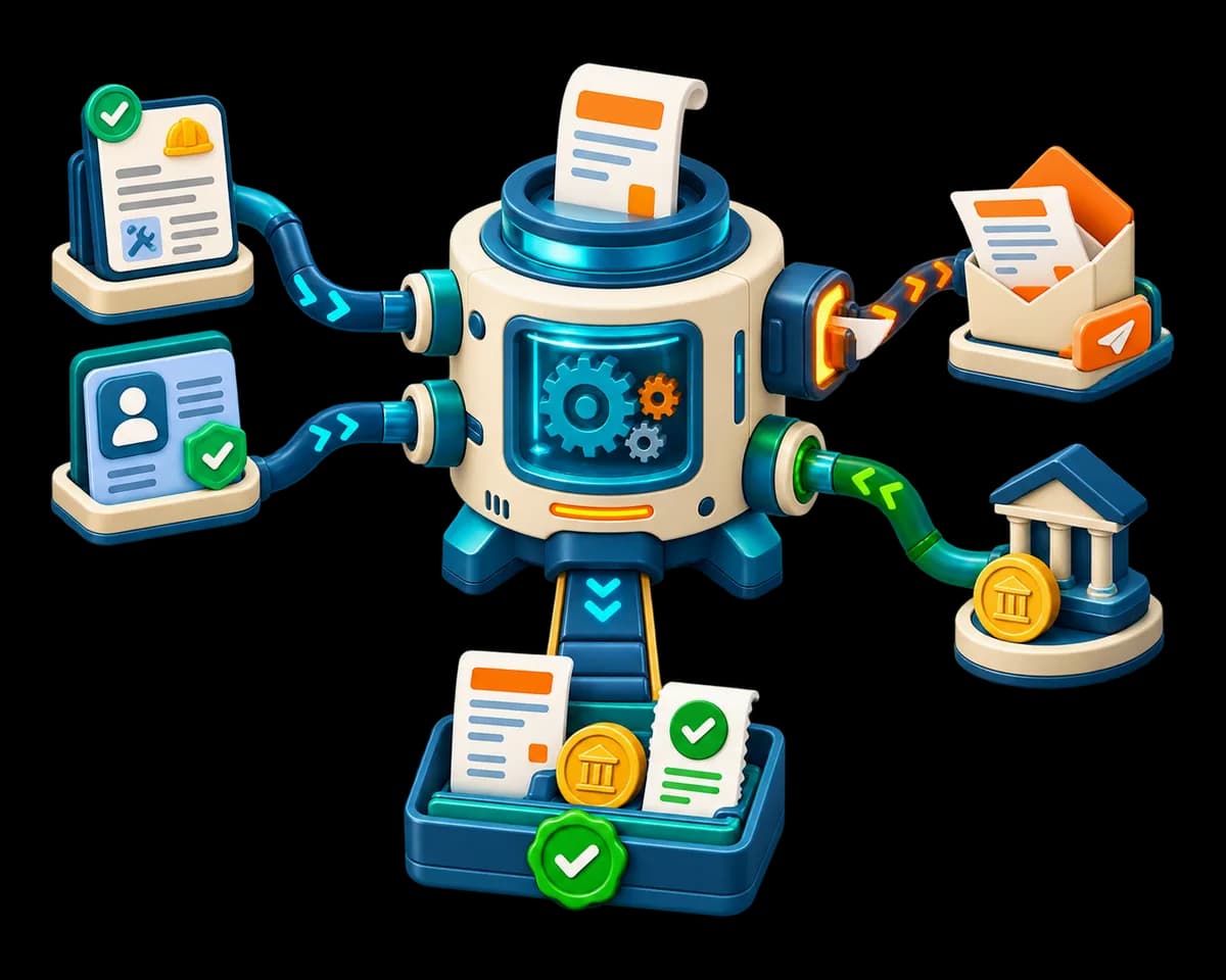 An illustration of an invoice being raised, sent, chased and settled as one cycle.